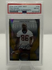 Leaf Certified Fred Davis #166 Mirror Gold Rookie Auto /25 PSA 8 Commanders