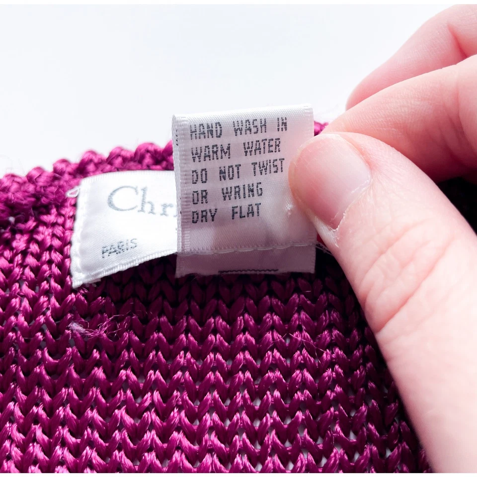 Suéter feminino vintage anos 80 Christian Dior separa manga curta desleixado tamanho M - Imagem 4 de 4