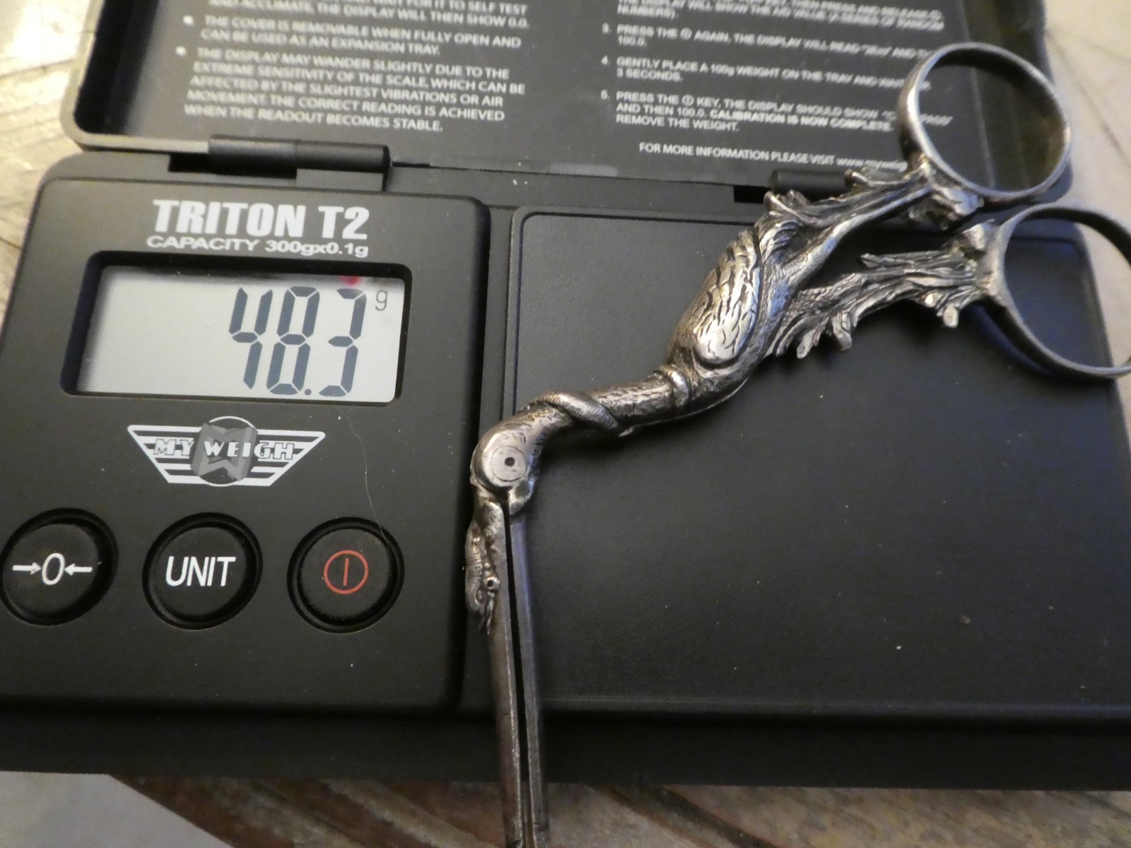 ANTIQUE 1800s SILVER STORK SCISSORS MEDICAL MIDWIFE CLAMP HIDDEN BABY