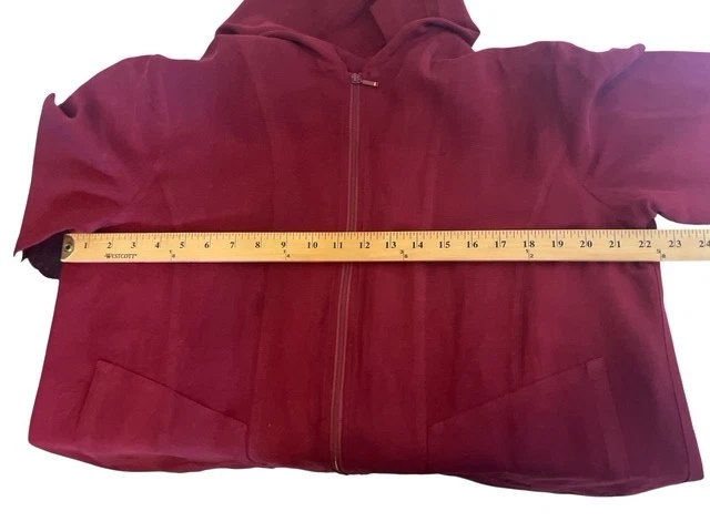 Chaqueta Chicos Design Talla 2 EE. UU. Grande Borgoña Lino Mezcla Seda LS Con Capucha Cremallera Completa Foto 4 de 4