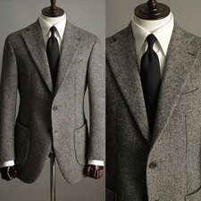 Business Mens Blazers Jackets Slim Fit Notch Lapel Outwear Work Single Breasted
