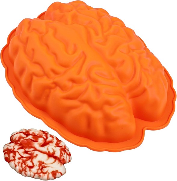 Silikonform Gehirn Puddingform 9 Zoll FüR Halloween Backen Kuchenform-image