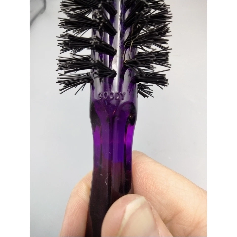 Cepillo de peinado vintage Goody cerdas redondas acrílico púrpura Foto 4 de 4