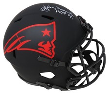 John Hannah Signed Patriots Eclipse Riddell F/S Replica Helmet w/HOF'91 - SS COA