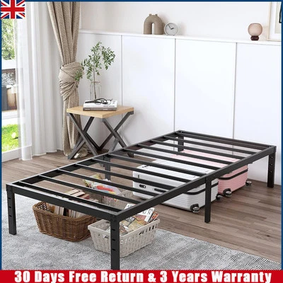 OYAJIA Strong Single Double King Bed 3ft/4ft/4ft6 Metal Bed Frame Bedroom Jyioflajvouix