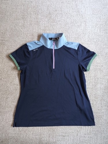 RLX Ralph Lauren Women's Medium Blue Polo 1/3 Zip Shirt B9 - Picture 1 of 5