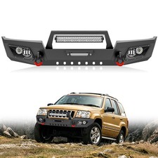 Front Bumper For 1999-2004 Jeep Grand Cherokee Wj Off-road Wled Lights D-rings