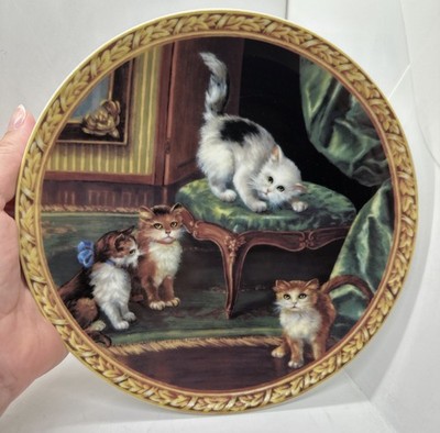  Patiently Waiting  Regency Kittens Collection Cat Decorative Plate 8'' Baum Bros