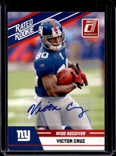 2010 Panini Donruss Rated Victor Cruz Auto RC #100 Giants Rookie