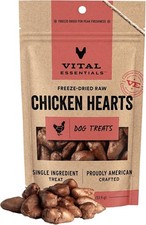 Vital Essentials Freeze Dried Raw Chicken Hearts Dog Treats Premium Quality