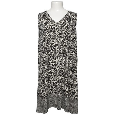 Indiska, Kleid, Größe: L, Schwarz/Weiß, Viskose, Blumen, Damen #OuS