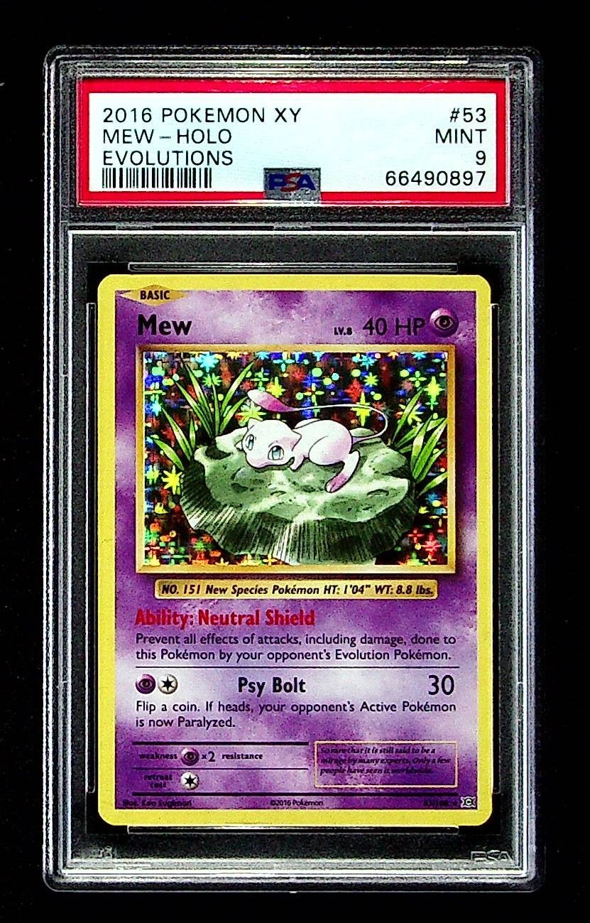 Pokemon 2016 XY Mew Holo Evolutions #53 PSA 9