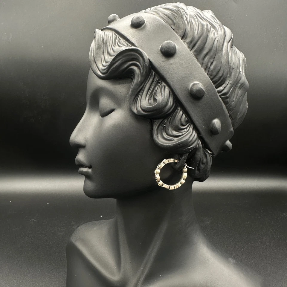 Vintage Gold Plated White Rhinestone Wrap Hoop Earrings Women's Fashion Y2K 90s - image 2 of 4