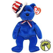 Ty Beanie Babies Sam the Bear Blue Patriotic Plush 2003