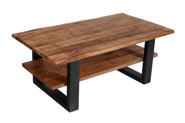 Couchtisch 115 X 65 Cm Massiv Honigfarben Mango Schwarz Patrick-image