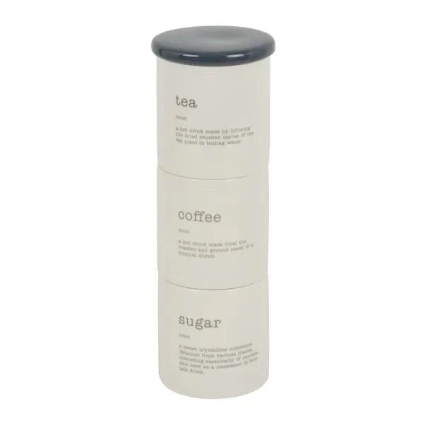 Kitchen Rules Set of 3 Stacking Canisters Durable Stackable Space Saving M-22