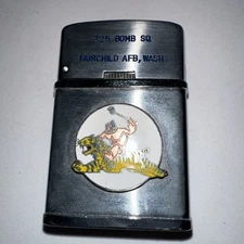 Vintage FlameMaster Gas Lighter Markings “325 Bomb Sq” Fairchild AFB, WA*