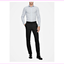 Calvin Klein Mens Slim Flat Front Dress Pant in Black Sz 30x32