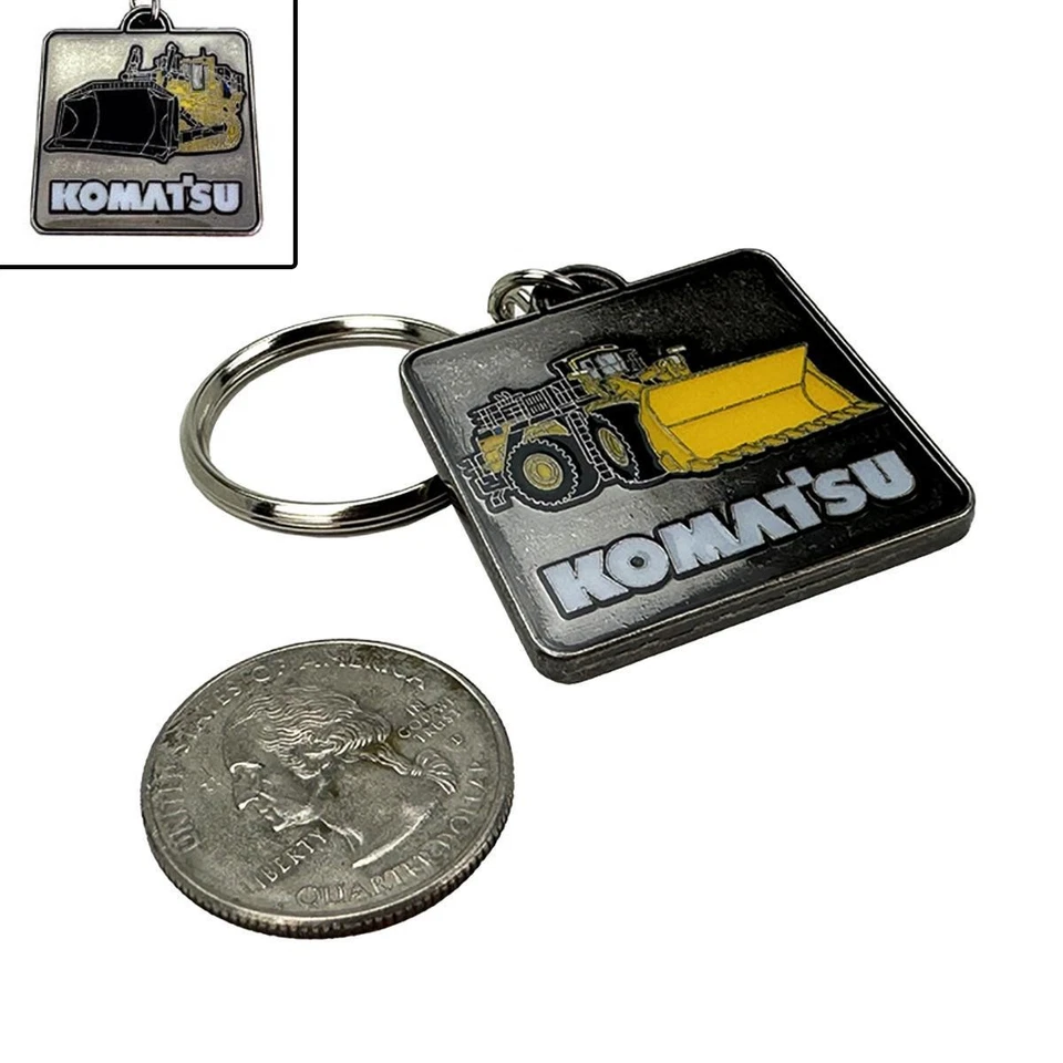 First Gear Komatsu Two-Sided Keychain Featuring Dozer & Wheel Loader 90-0626 - Image 3 of 3