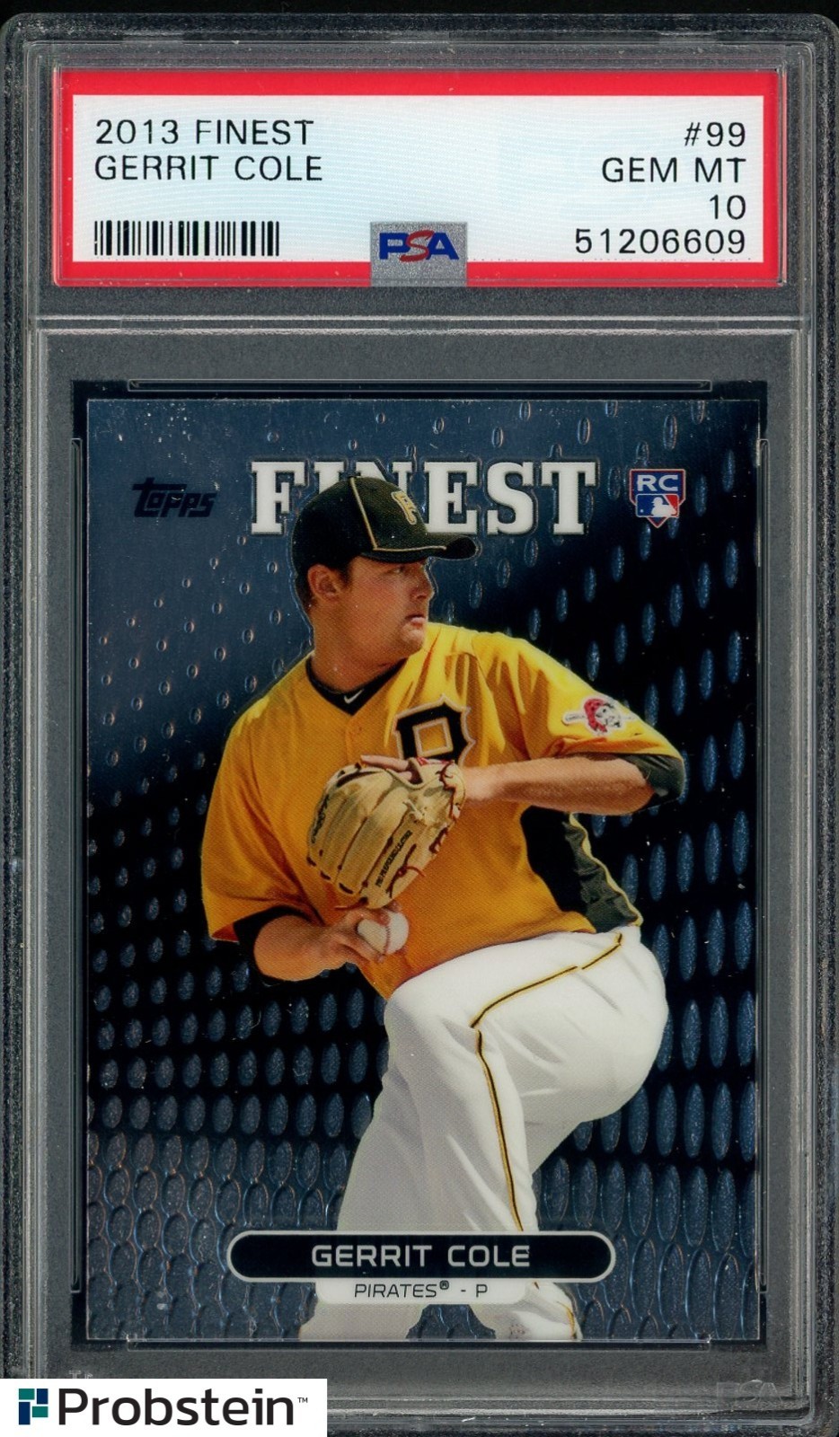 2013 Topps Finest #99 Gerrit Cole Pittsburgh Pirates RC Rookie PSA 10 GEM MINT