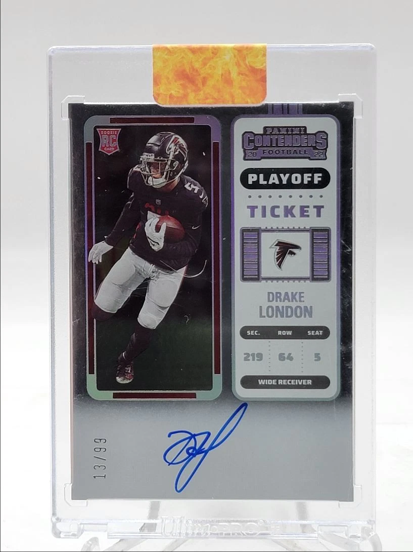 DRAKE LONDON 2022 CONTENDERS PLAYOFF TICKET ROOKIE RC AUTO /99 Q4172