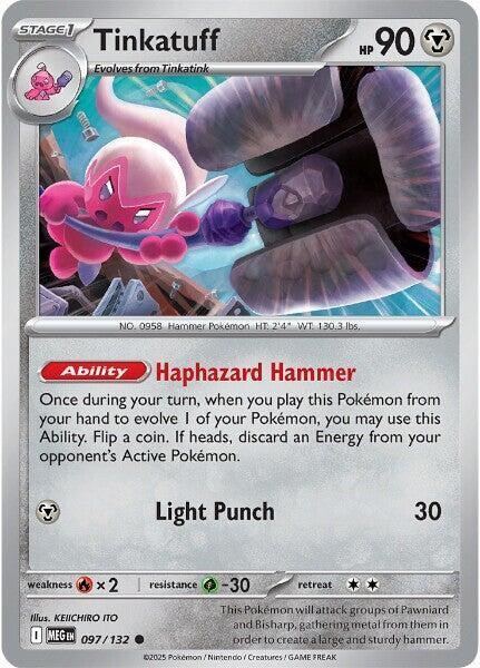 Tinkatuff Common ME01: Mega Evolution 097/132 NM Reverse Holo