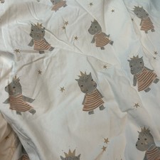 Land Of Nod White Royal Hippo Crib Fitted Sheet Only Princess Hippopotamus