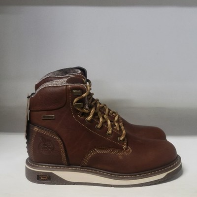 Georgia Boot AMP LT Wedge WP Soft Toe Boot Brown Mens Size 8.5M