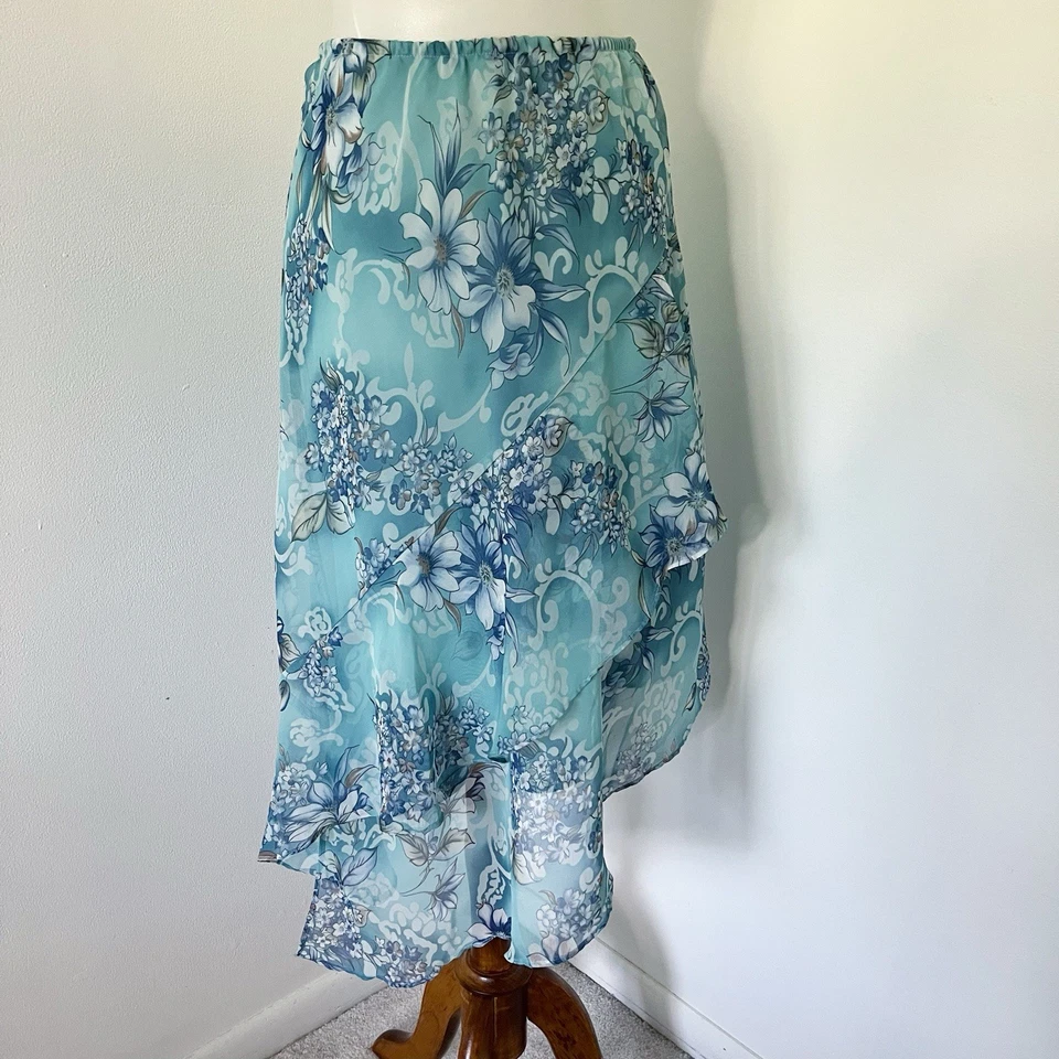 Falda Midi Asimétrica Floral Años 90 Y2K De Colección M Volantes Dobladillo Hada Capricho Pastel Foto 2 de 4