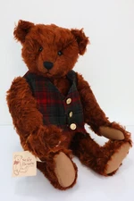 Vtg Kathleen Wallace STIER Artist Teddy Bear 18" Mohair SIGNED Fully Jointed