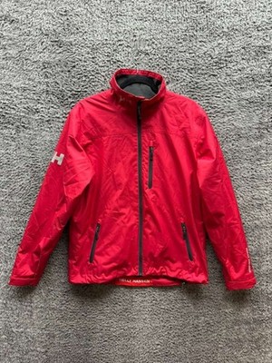 Helly Hansen Crew Midlayer Waterproof Full Zip Rain Coat Jacket Red Mens Size S