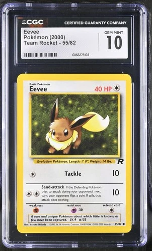 CGC 10 GEM MINT Eevee 2000 Team Rocket 55/82 Pokemon Card