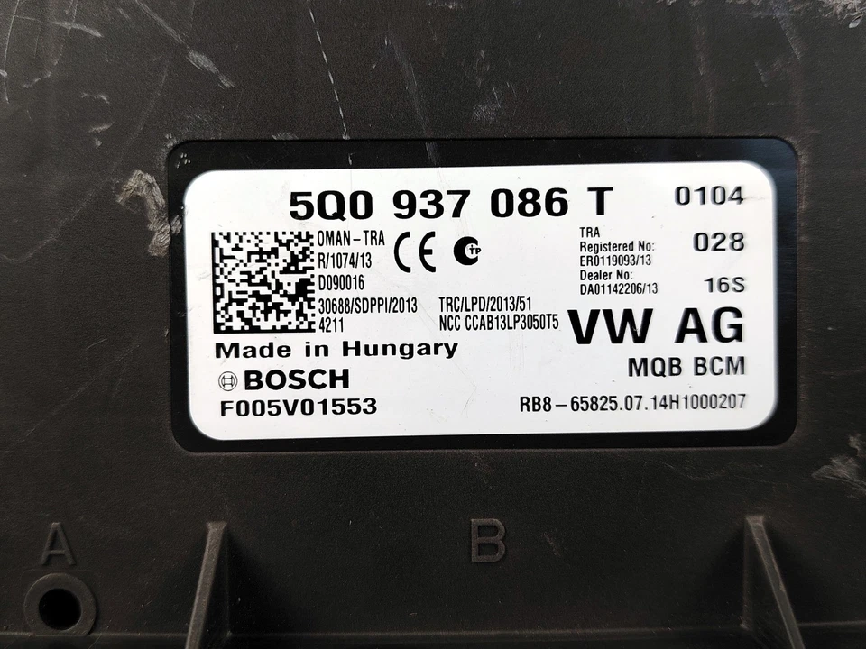 Modulo Di Controllo Carrozzeria SKODA OCTAVIA III Combi 5E5 5E6 1.2 T 5Q0937086T - Immagine 3 di 4