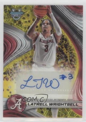 2024 Bowman U Best of Yellow Lazer Refractor 6/75 Latrell Wrightsell Auto 0d2n