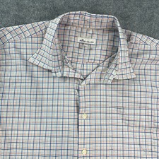 Peter Millar Mens Shirt XL Multi-color Plaid Long Sleeve