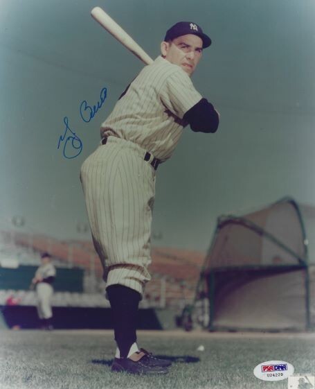 Signed 8x10 YOGI BERRA New York Yankees Autographed Photo - PSA/DNA COA