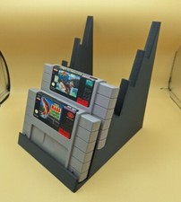 Super Nintendo Game Display Stand Tiered, Holds Up To 5 NA SNES Carts 3D Printed