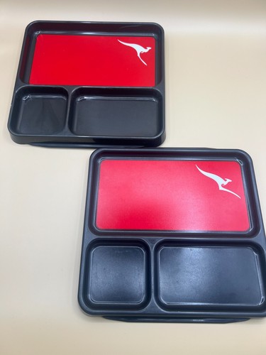 QANTAS Inflight Meal Tray by "Marc Newson", A380, Lot of 2, Plastic, Stackable