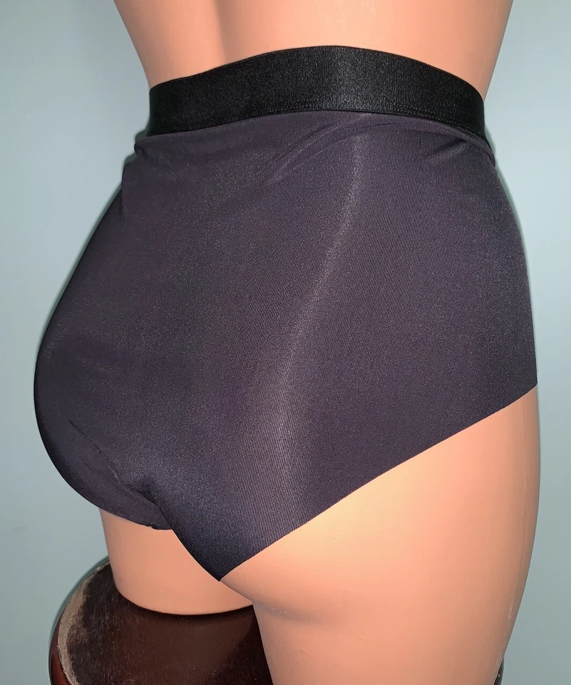 NUEVO Negro Brillante Formador de Luz XL 8 Calzoncillos Modeladores Panel de Encaje Faja Bragas Foto 3 de 4