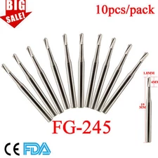 FG-245 Dental Carbide Steel Tungsten Bur Cutting Drills Pear Head 10pcs 1*19*4mm
