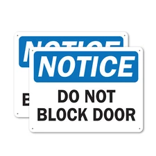 (2 Pack) OSHA Notice Decal - Do Not Block Door OSHA Notice Sign Decal Metal