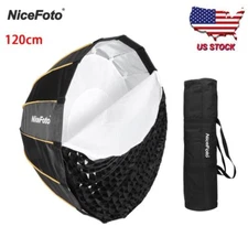 US NiceFoto LED 120cm Quick Set-up Folding Grid Deep Parabolic Umbrella Softbox