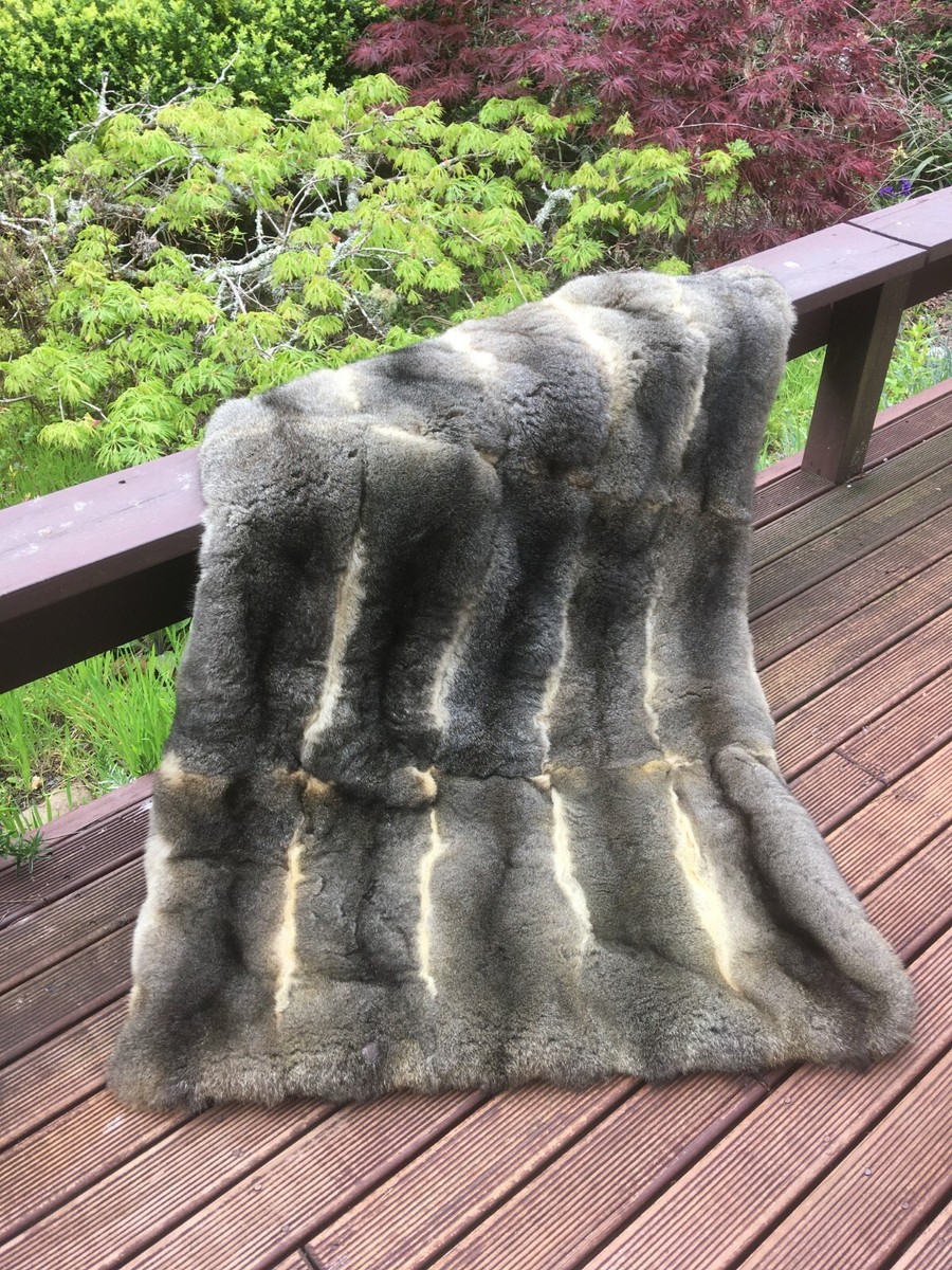 New Zealand Possum Natural Grey Fur Lap Rug / Throw | eBay
