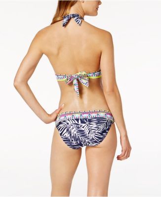 NWT JAG swimsuit Bikini Top Bra size L Tropical Palm Black