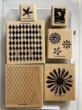 Stampin Up Looks Like Spring Set Of 6 Rubber Stamps, Flowers, Backgrounds