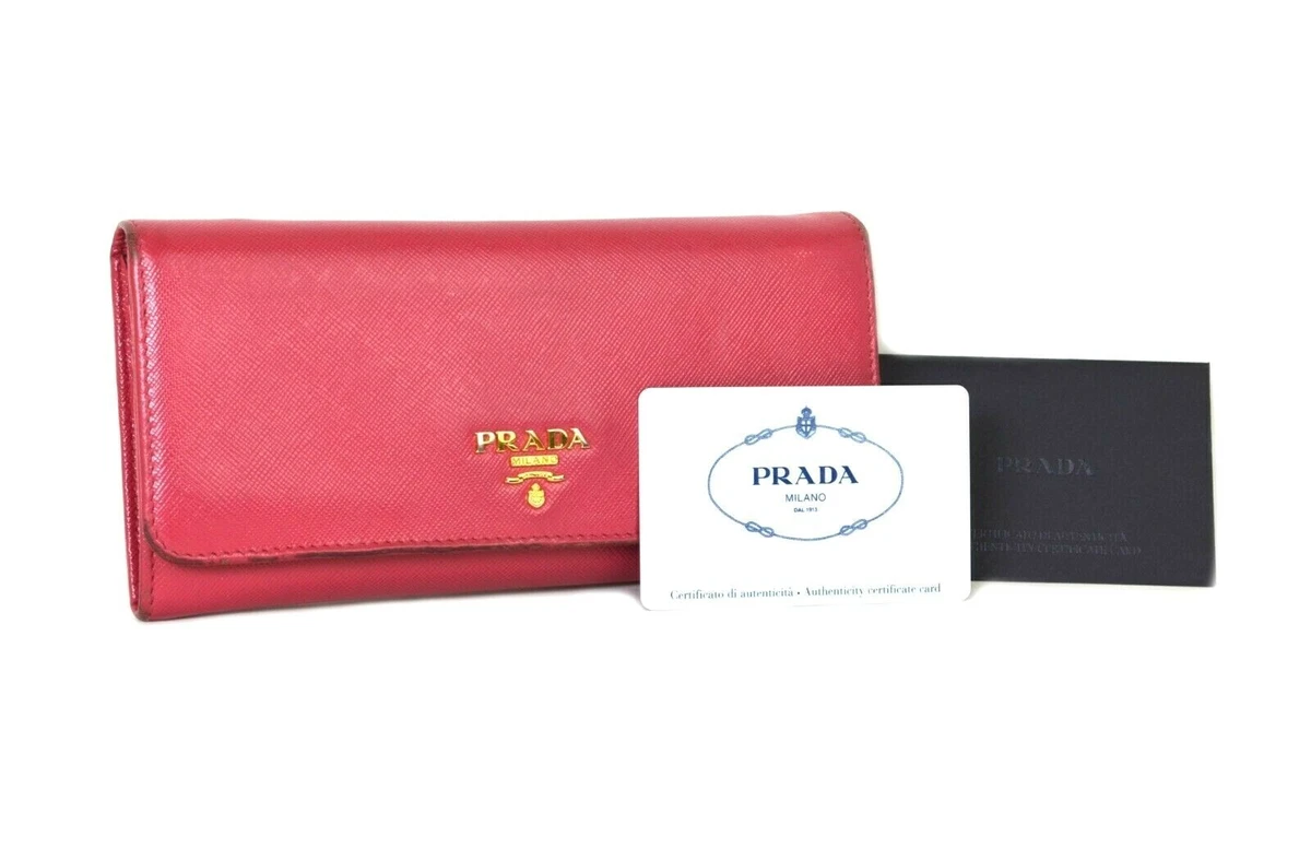 Prada Saffiano Coin Purse Women's Leather Key Case Pink