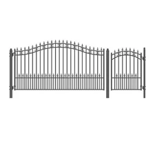 ALEKO Garden Steel St. Louis Style Single 12' Driveway Gate with Pedestrian Gate