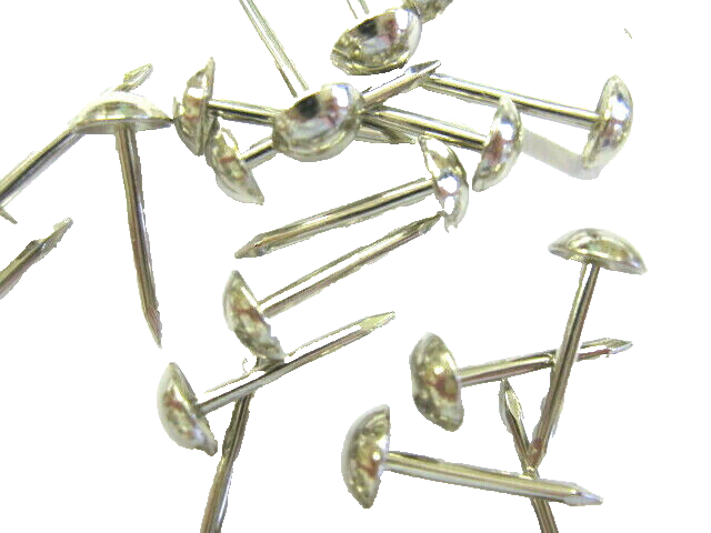 1000 small 6mm UPHOLSTERY NAILS CHROME STUDS nickel tacks pins
