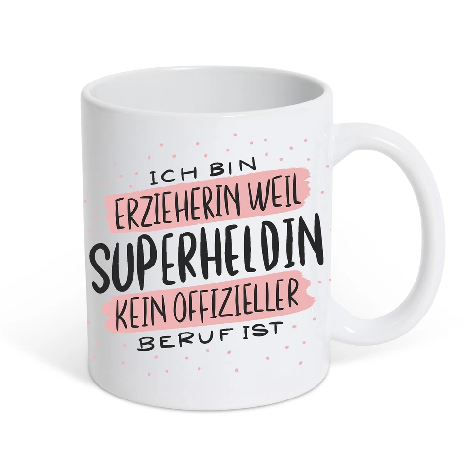 Youth Designz Tasse Kaffeetasse Erzieherin, Ich Bin Superheldin? Spruch Fun Logo - Bild 1 von 2