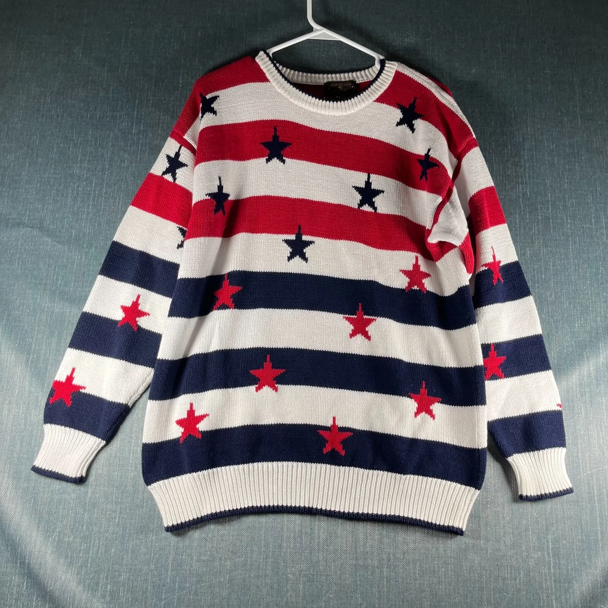 NWOT Mar-a-Lago Club USA Flag knit sweater OfficialTrump Store Womans Small